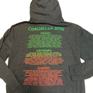 RARE VINTAGE COACHELLA 2016 Zip Up Hoodie! w/Rufus Du Sol, LCD Soundsystem, Zedd